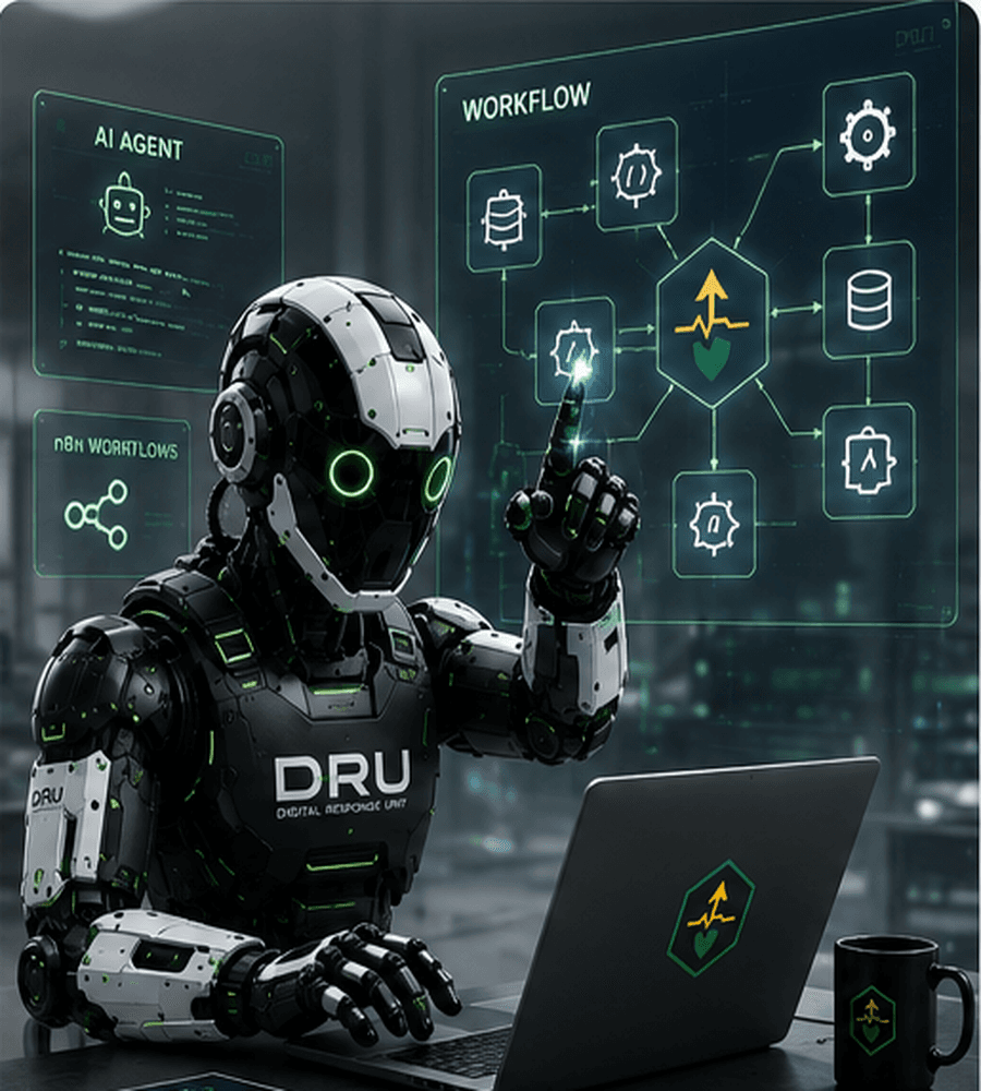 DRU robot working with AI workflows